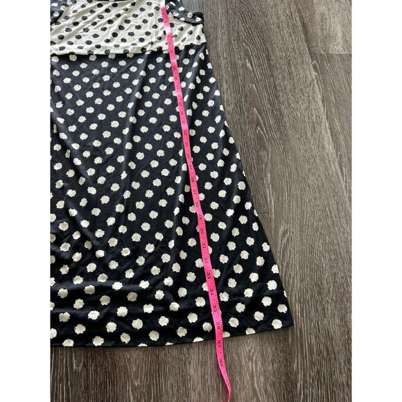 Vintage DIANE VON FURSTENBERG 100% Silk Polka Dot Knit Dress Black Ivory Size 6 - Picture 10 of 10
